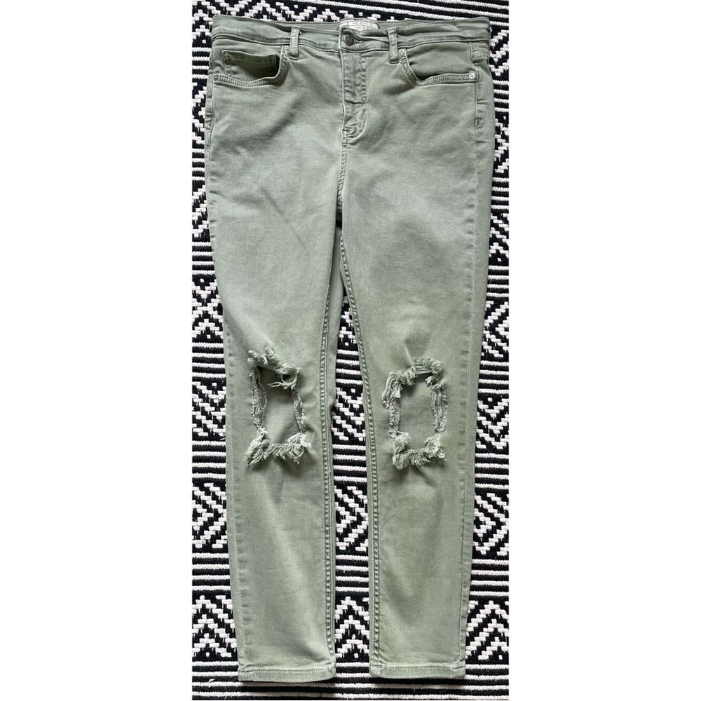 Free People High Rise Busted Knee Skinny Jeans - Picture 3 of 11